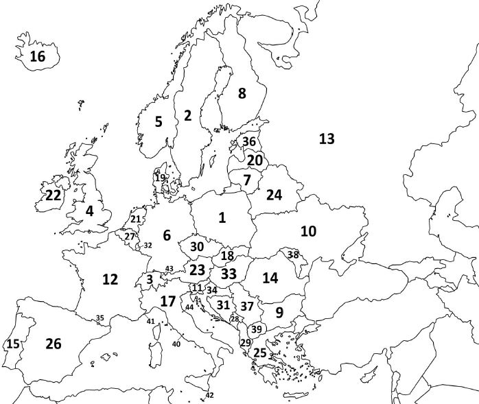 mapa europy z nazwami państw i stolic