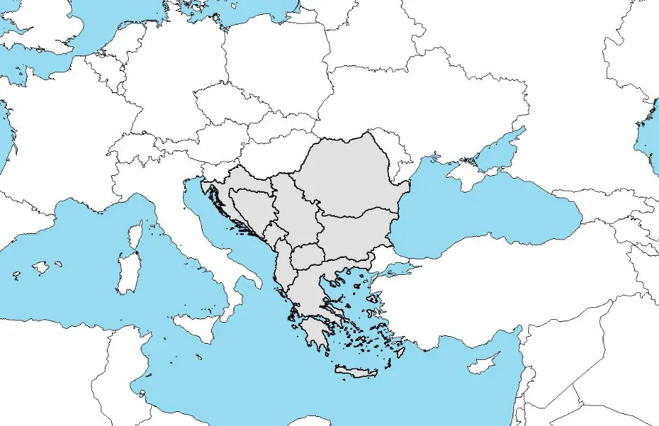 kraje bałkańskie - mapa