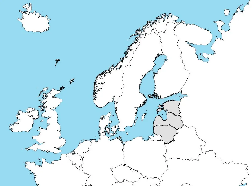 kraje bałtyckie - mapa