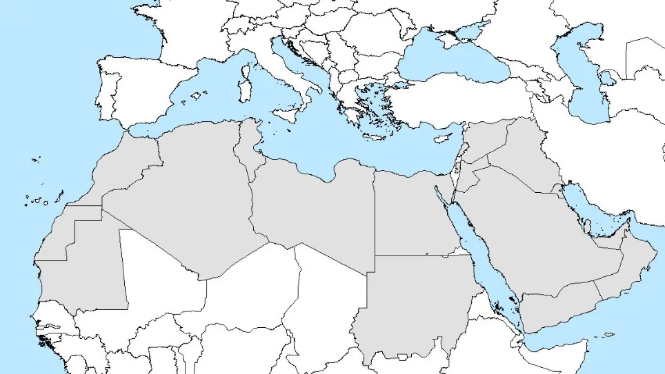 kraje arabskie - mapa