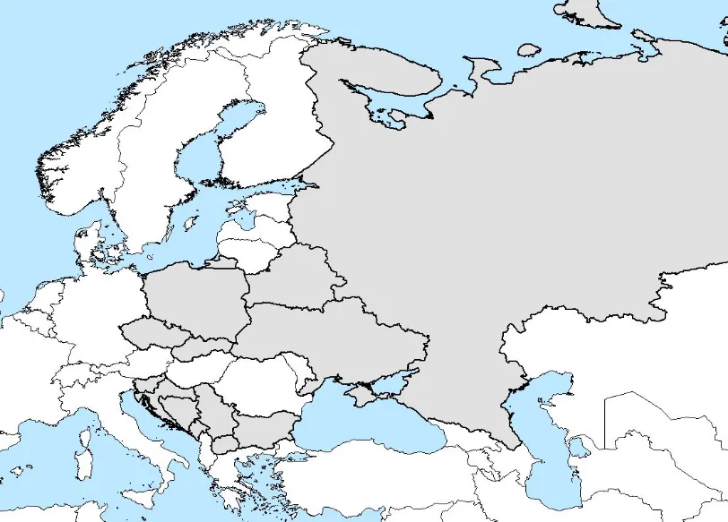 kraje słowiańskie - mapa