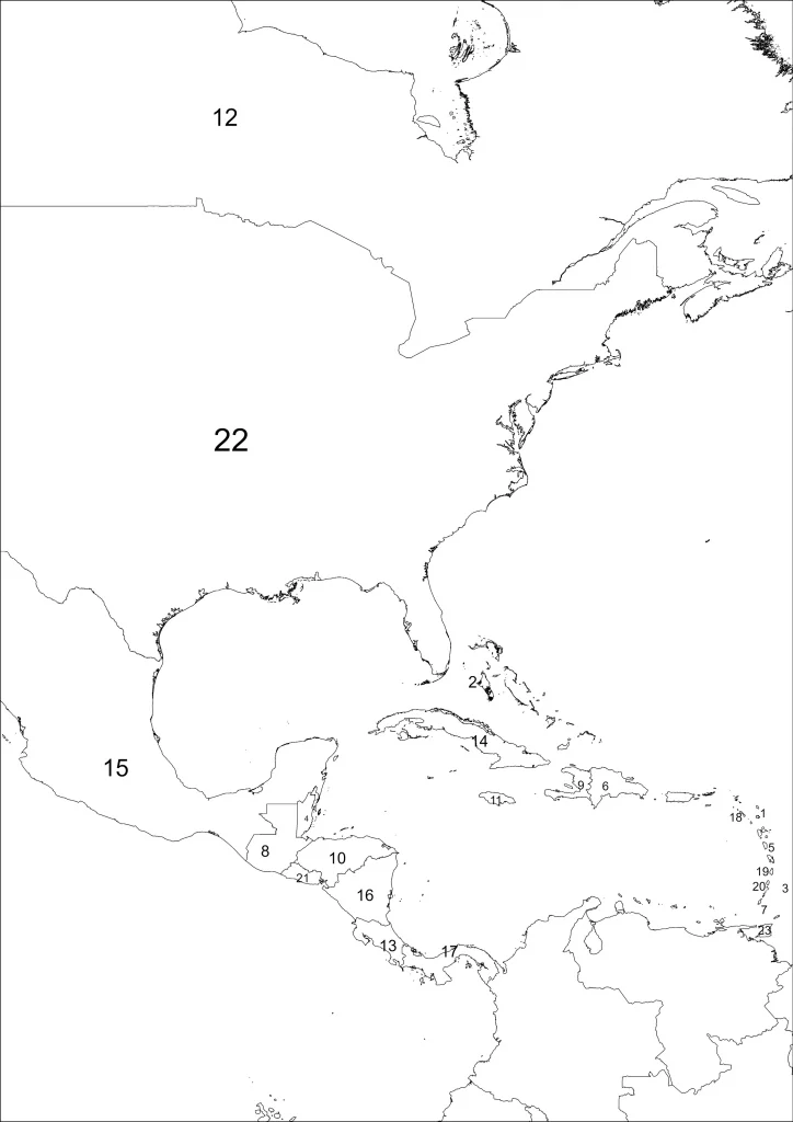 mapa Ameryki Północnej ze stolicami