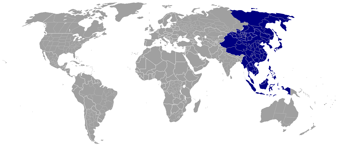 kraje Dalekiego Wschodu - mapa