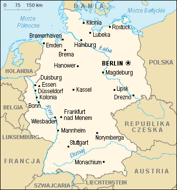 sąsiedzi Niemiec - mapa sąsiadów Niemiec